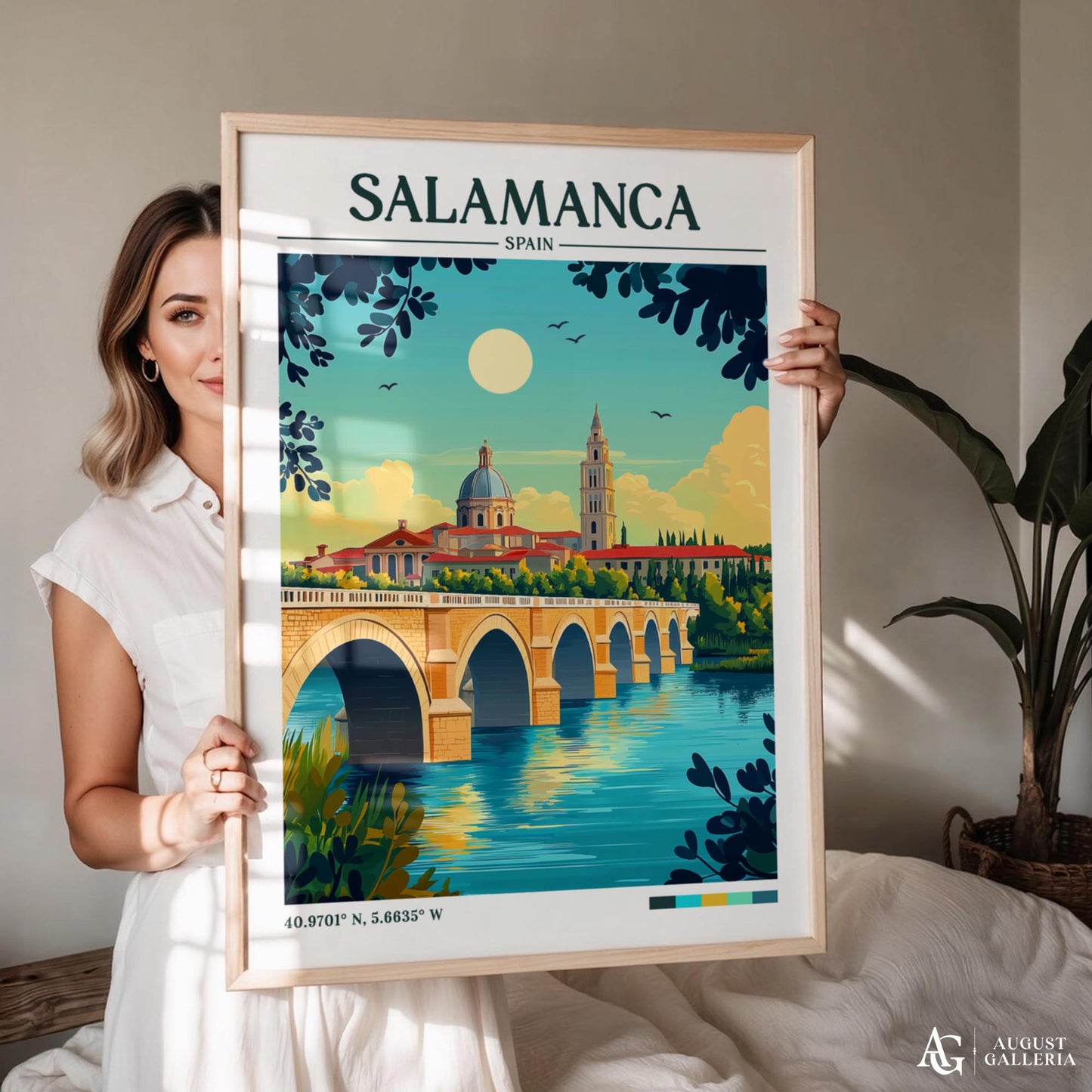 Salamanca Spain Retro Travel Print