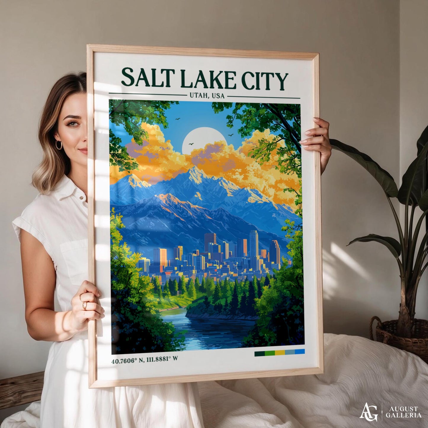 Salt Lake City Retro Travel Print