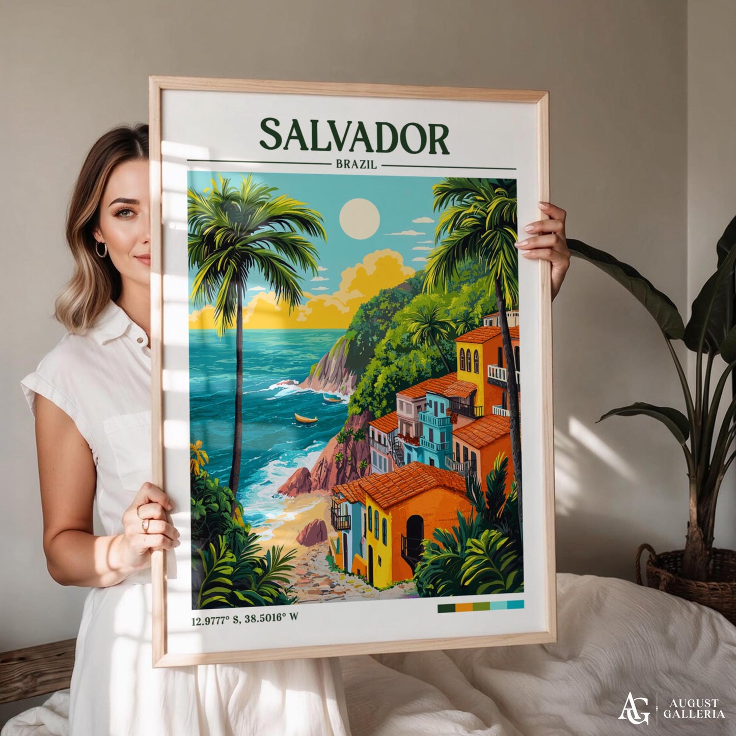 Salvador Brazil Retro Travel Print