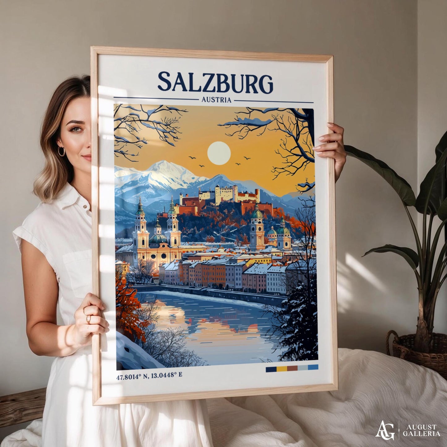 Salzburg Austria Retro Travel Print
