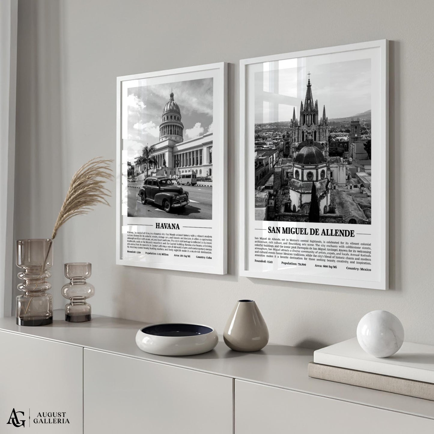 San Miguel de Allende Black & White City Print