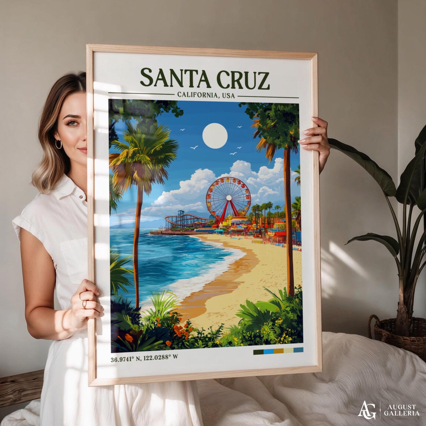 Santa Cruz Retro Travel Print