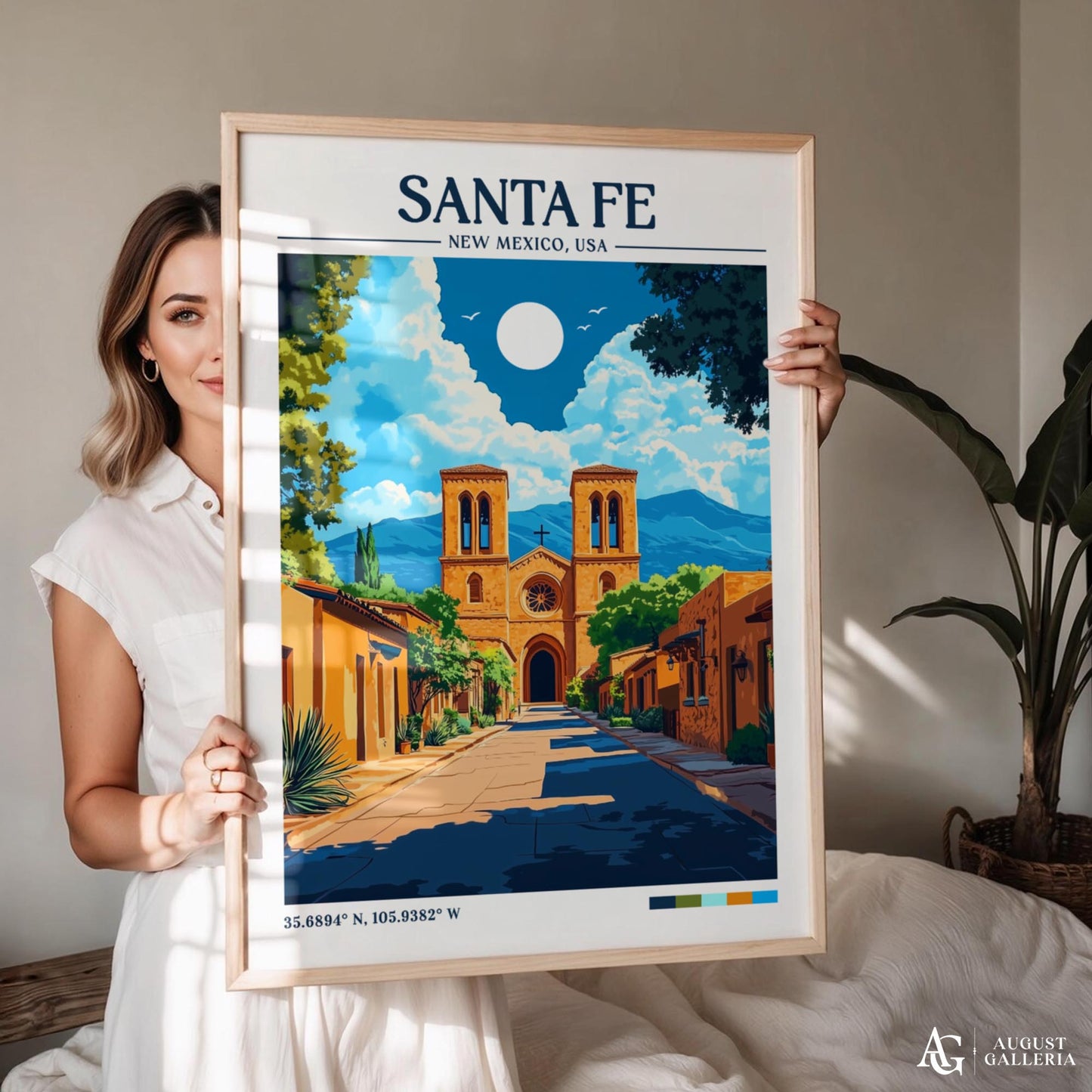 Santa Fe Retro Travel Print