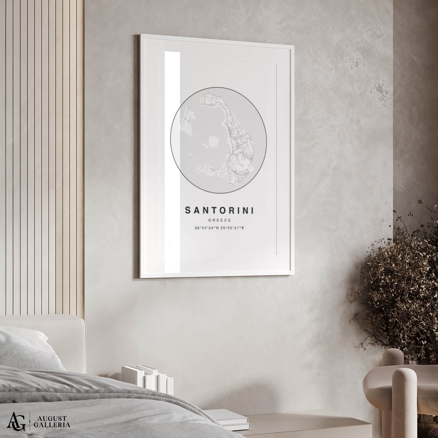 Santorini Minimalist Map