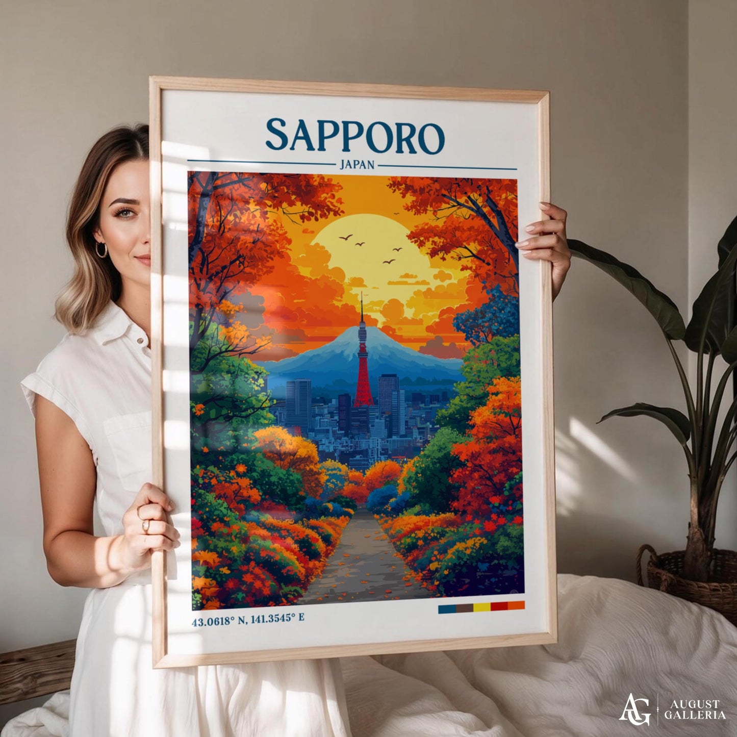 Sapporo Japan Retro Travel Print