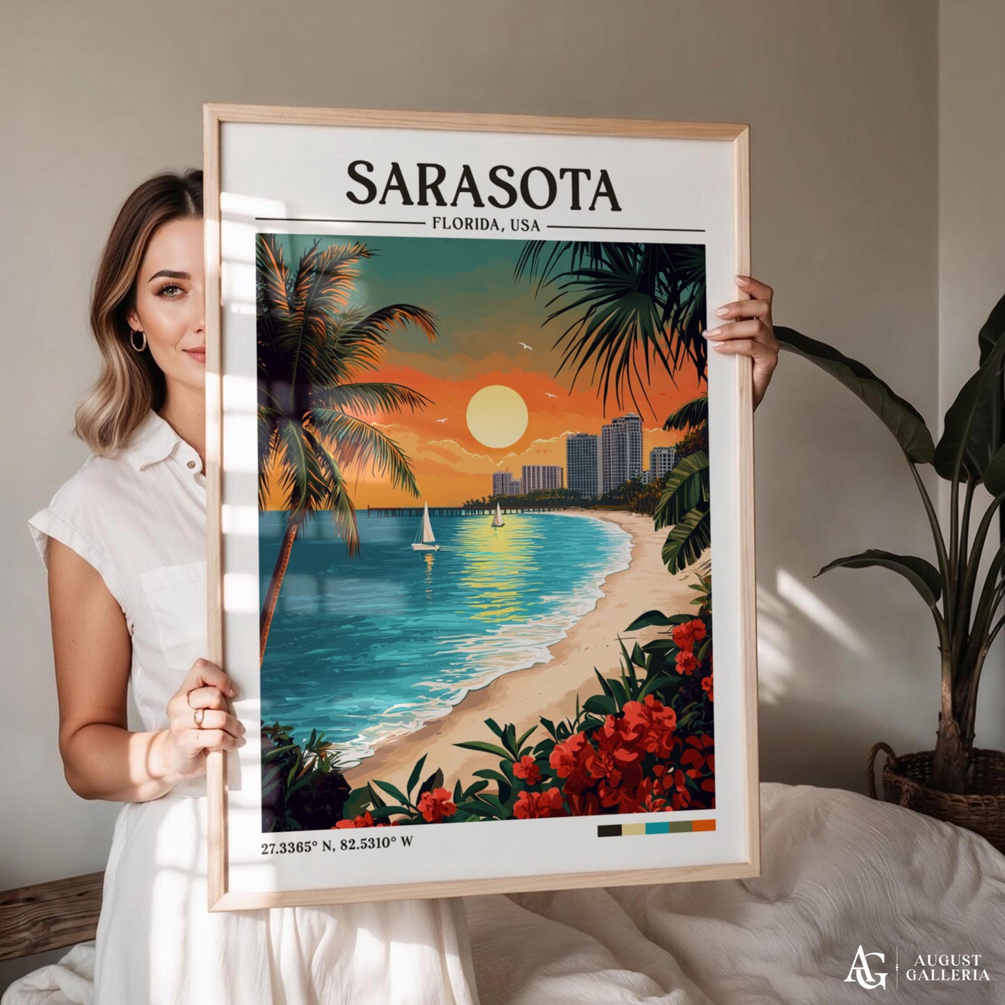 Sarasota Florida Retro Travel Print
