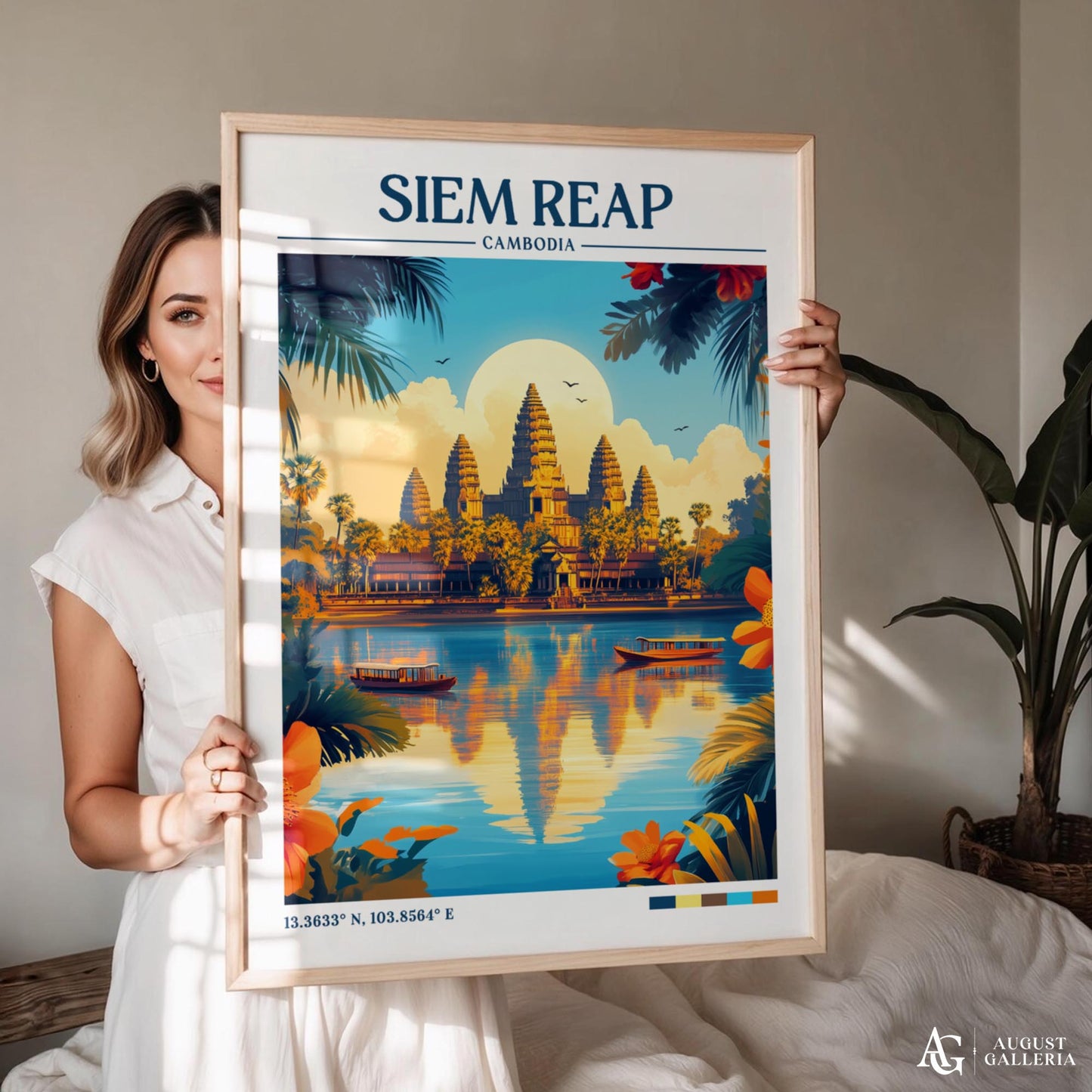 Siem Reap Retro Travel Print