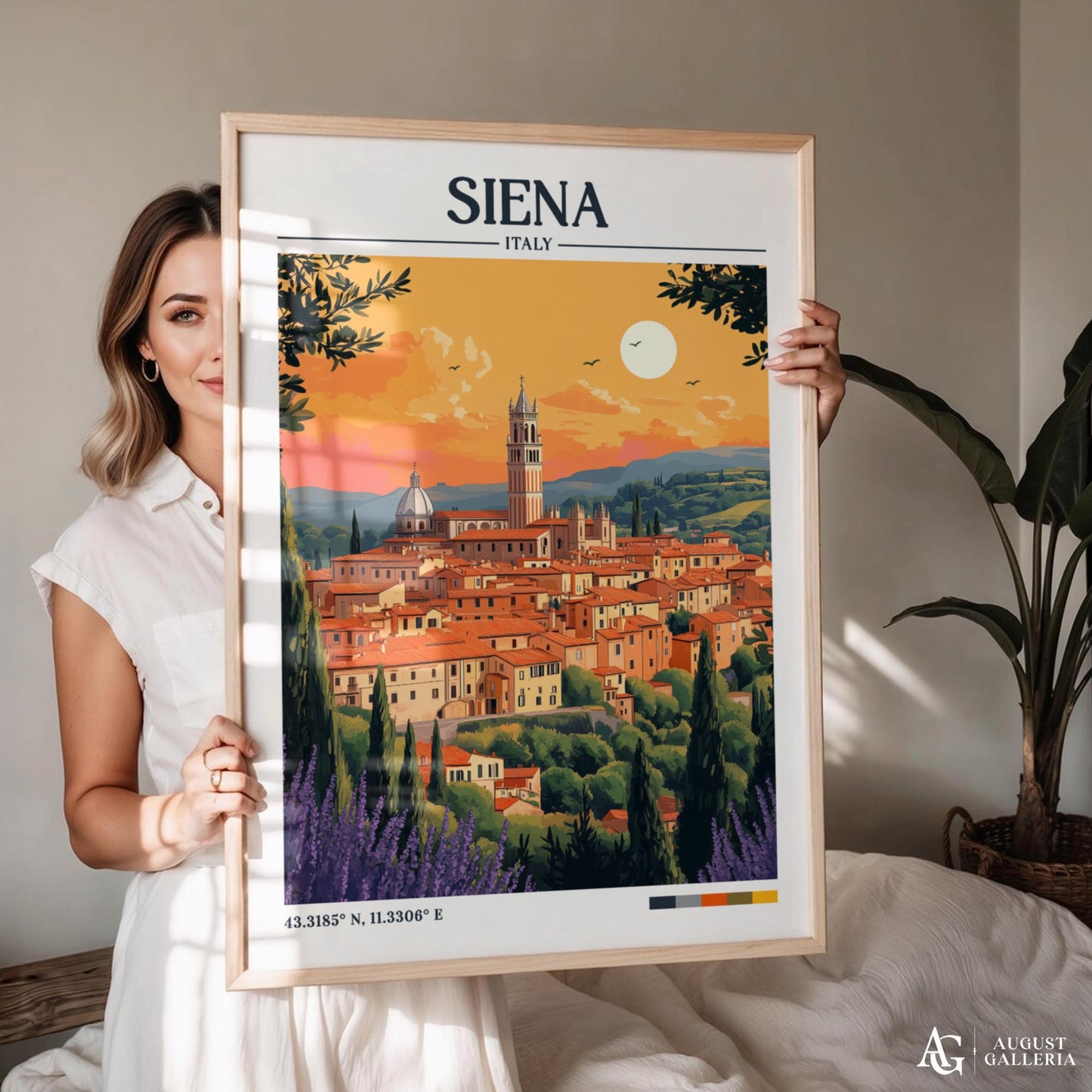 Siena Italy Retro Travel Print
