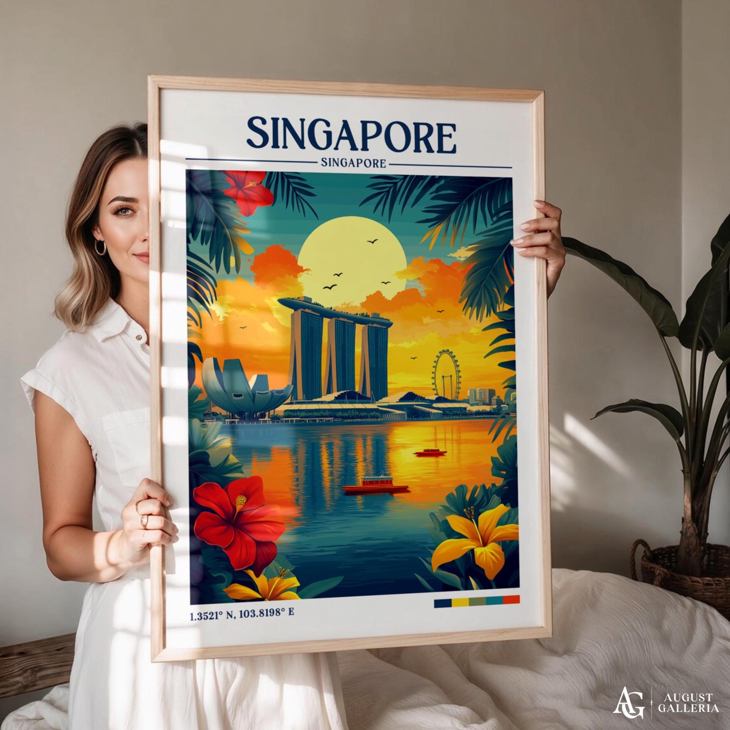 Singapore Retro Travel Print