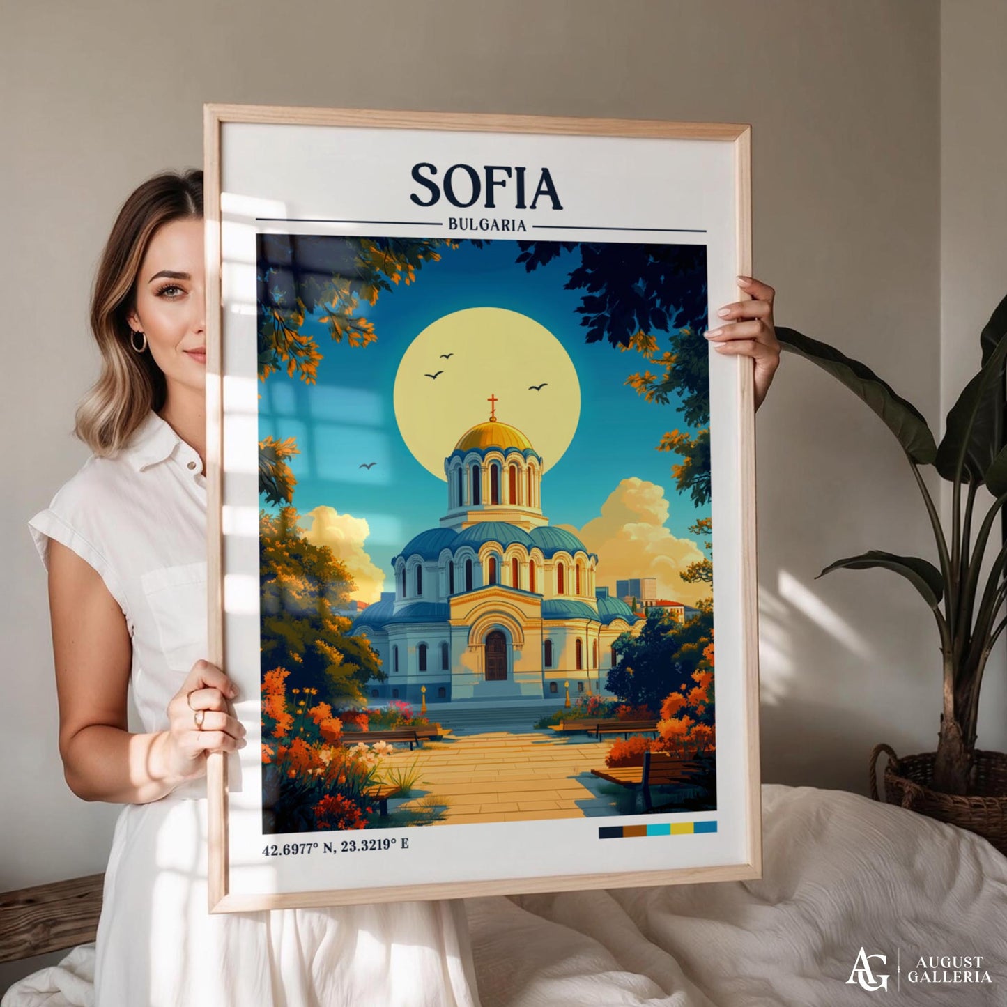 Sofia Bulgaria Retro Travel Print