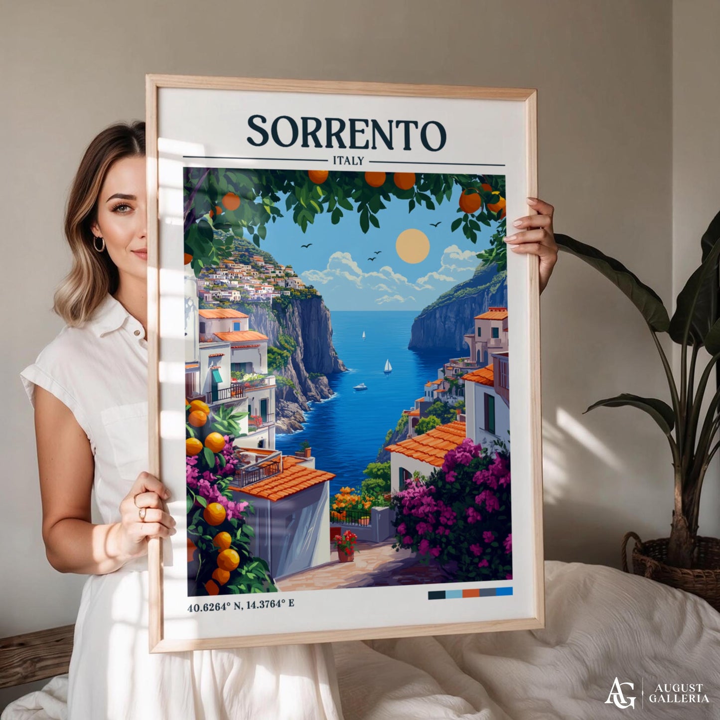 Sorrento Italy Retro Travel Print