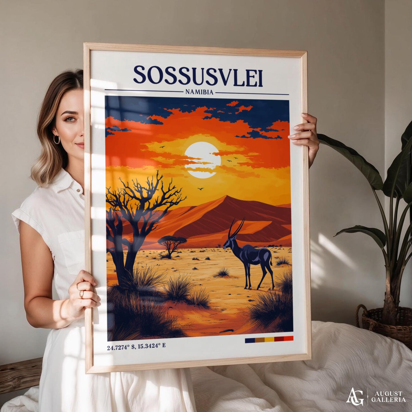 Sossusvlei Namibia Retro Travel Print