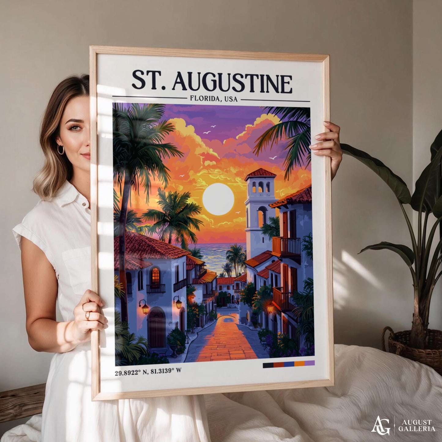 St. Augustine Florida Retro Travel Print