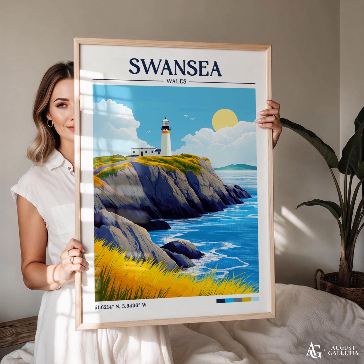 Swansea Wales Retro Travel Print