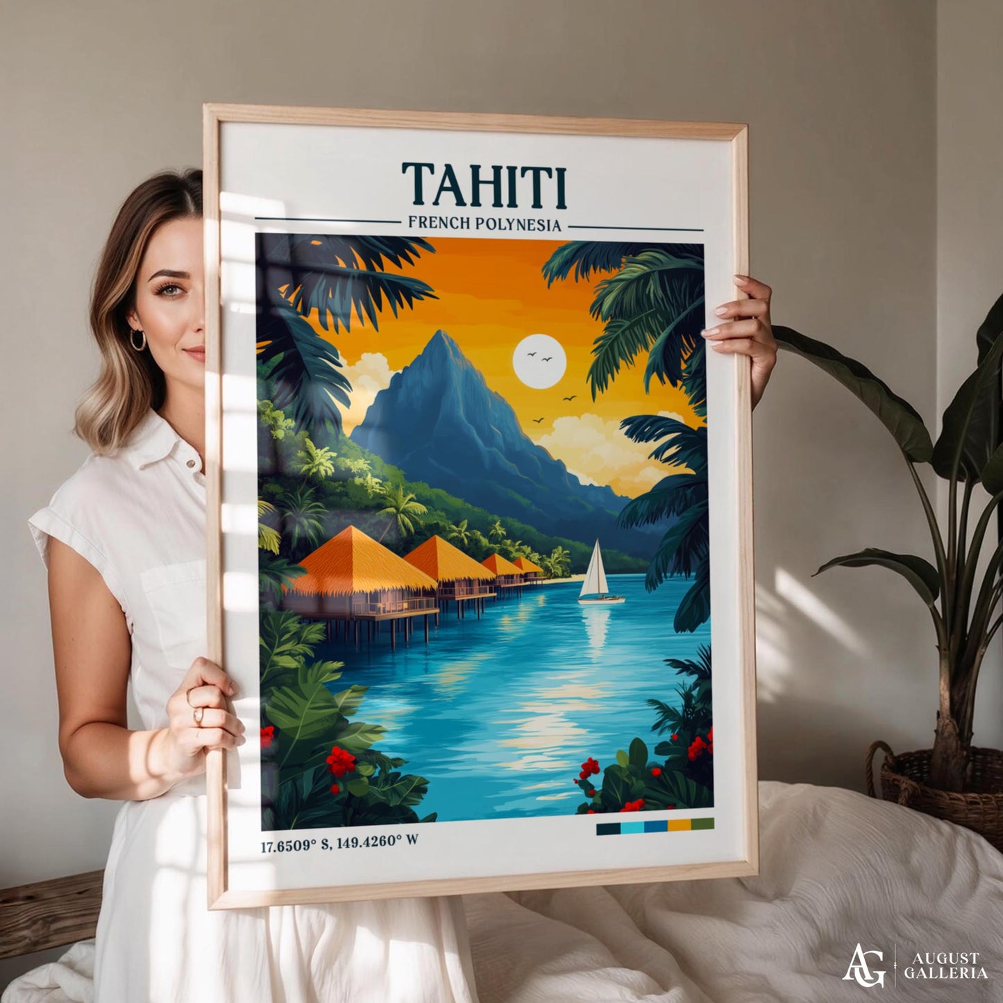 Tahiti Retro Travel Print