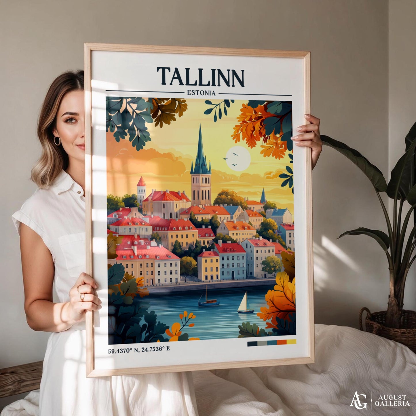 Tallinn Estonia Retro Travel Print