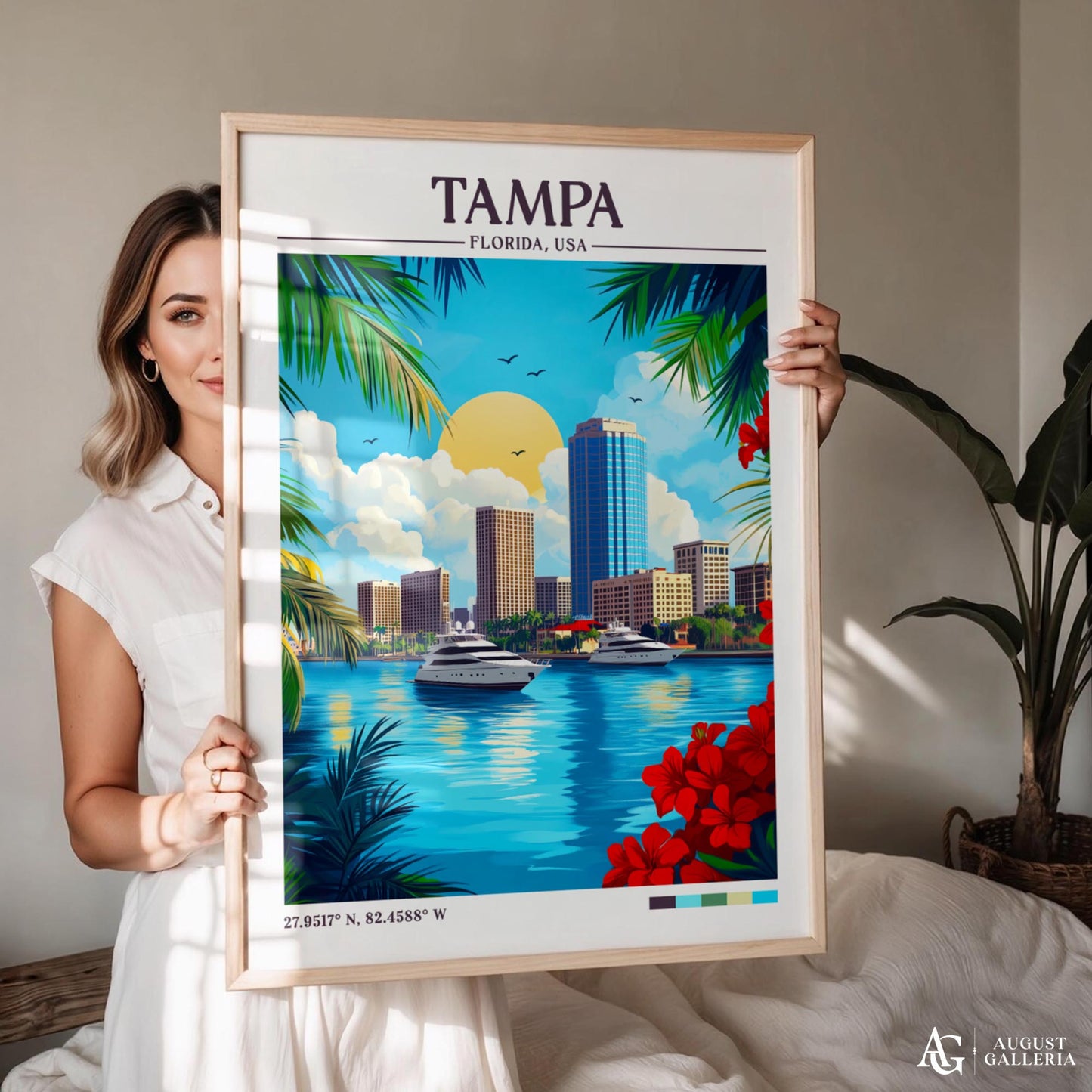 Tampa Florida Retro Travel Print
