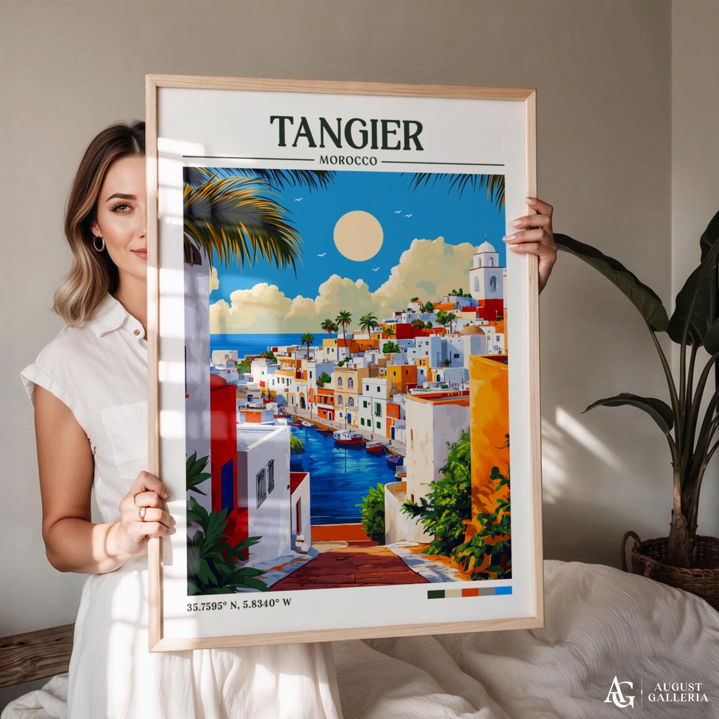 Tangier Morocco Retro Travel Print