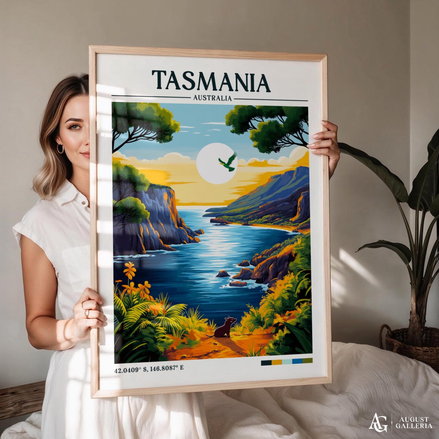 Tasmania Retro Travel Print