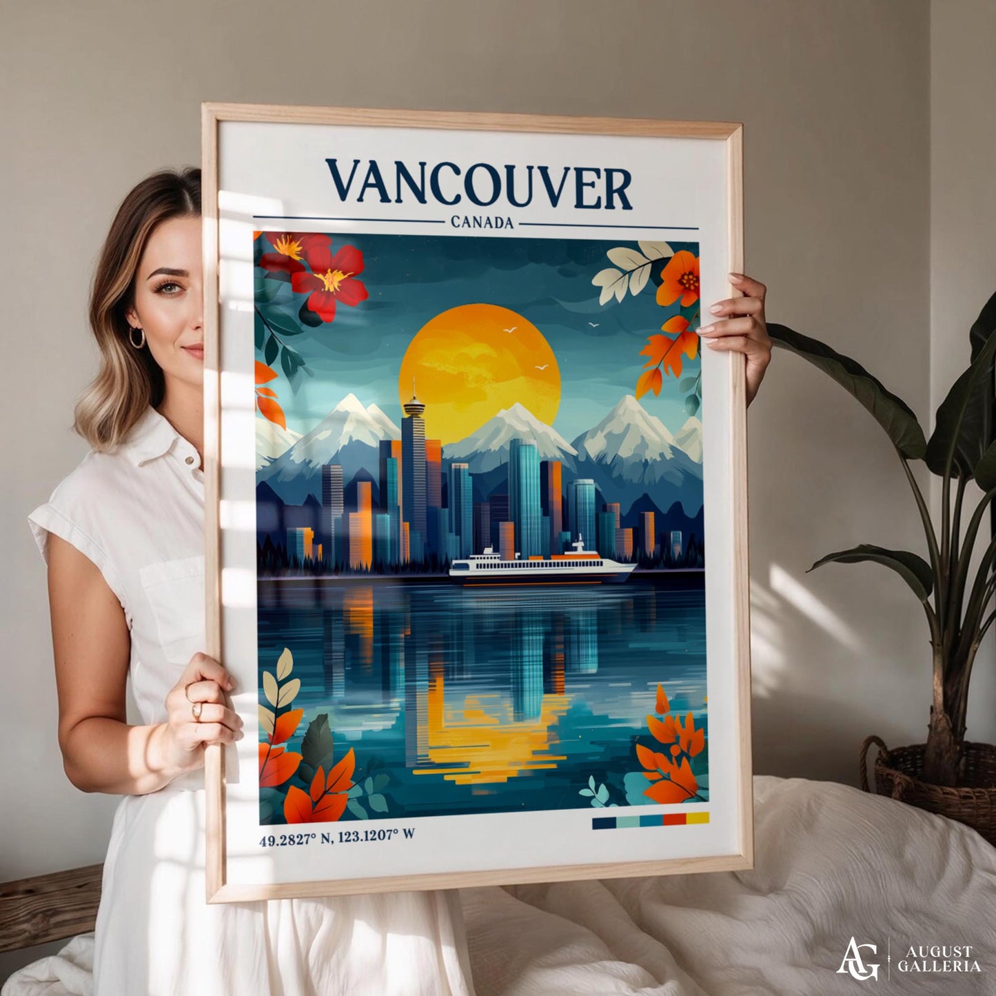 Vancouver Canada Retro Travel Print