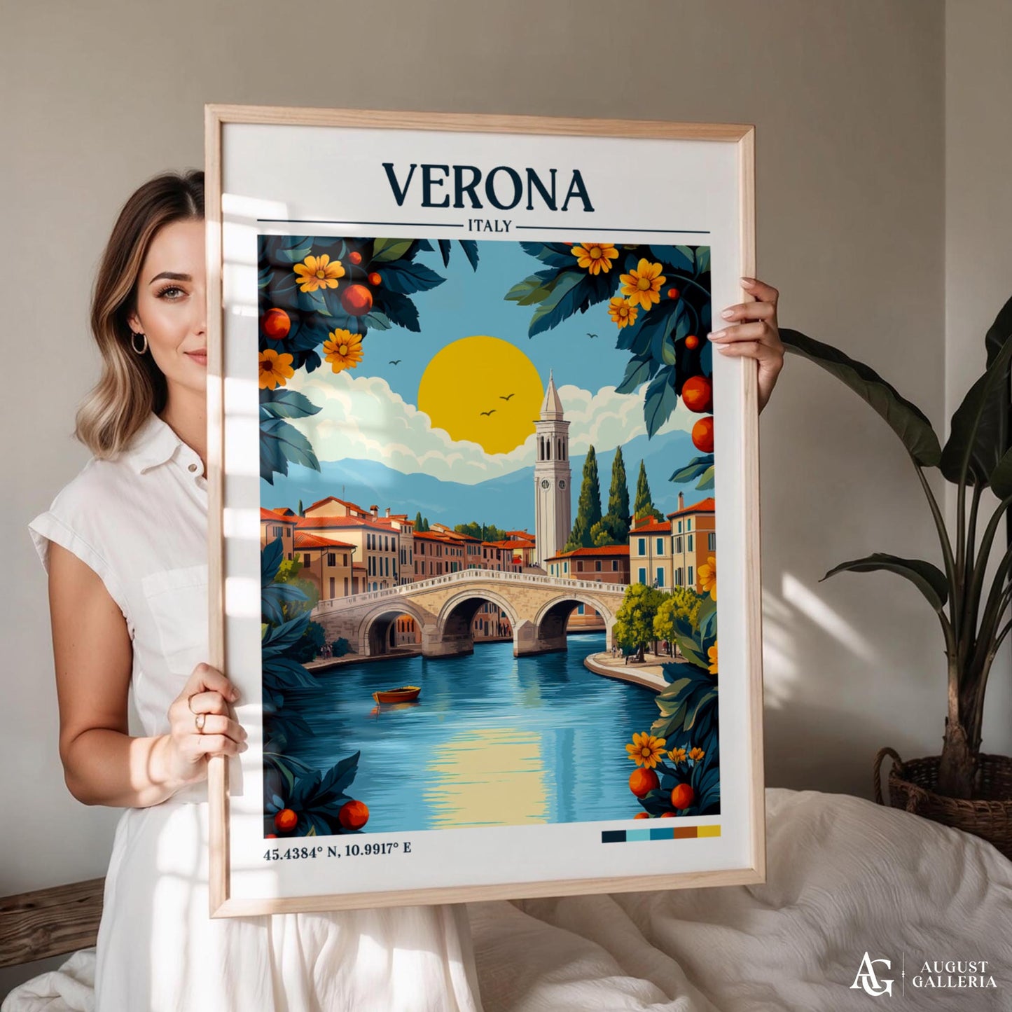 Verona Italy Retro Travel Print
