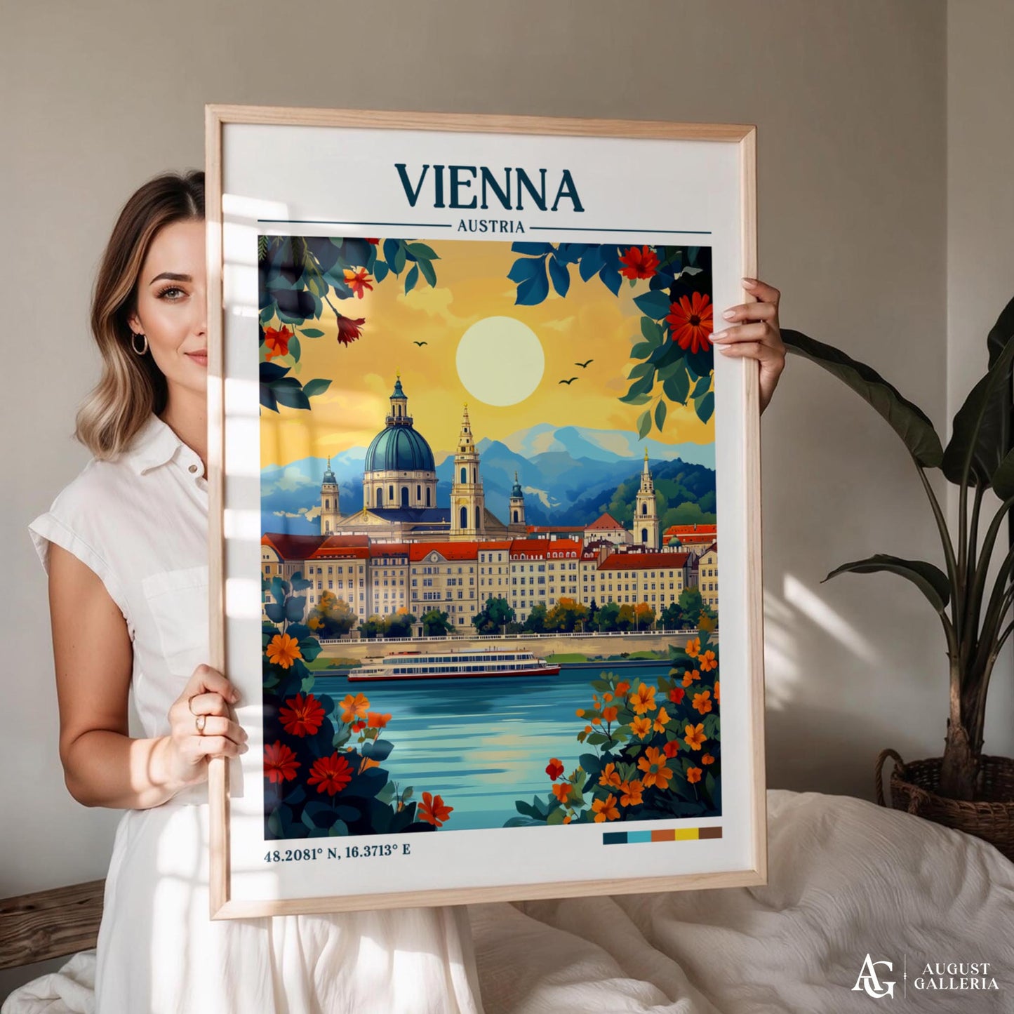 Vienna Austria Retro Travel Print