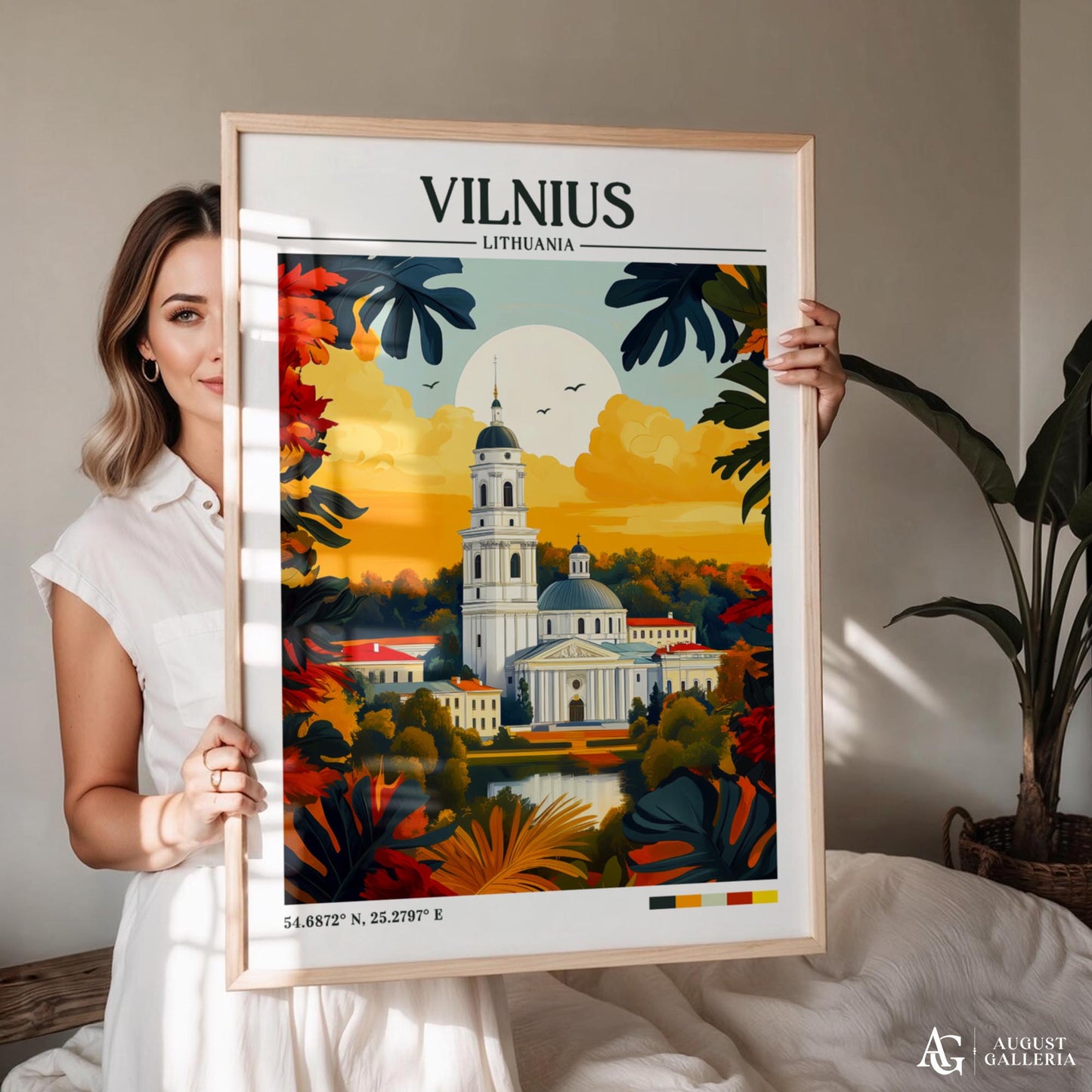 Vilnius Lithuania Retro Travel Print