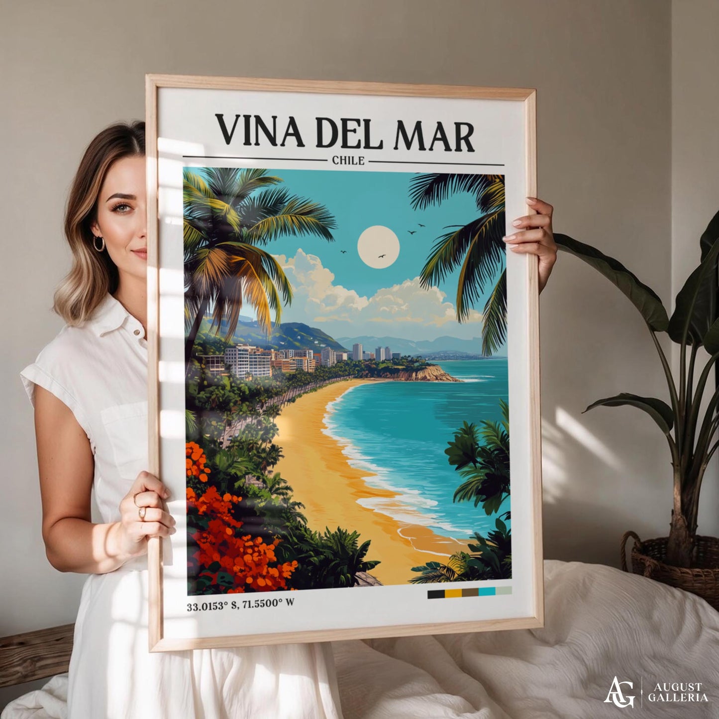 Viña del Mar Retro Travel Print