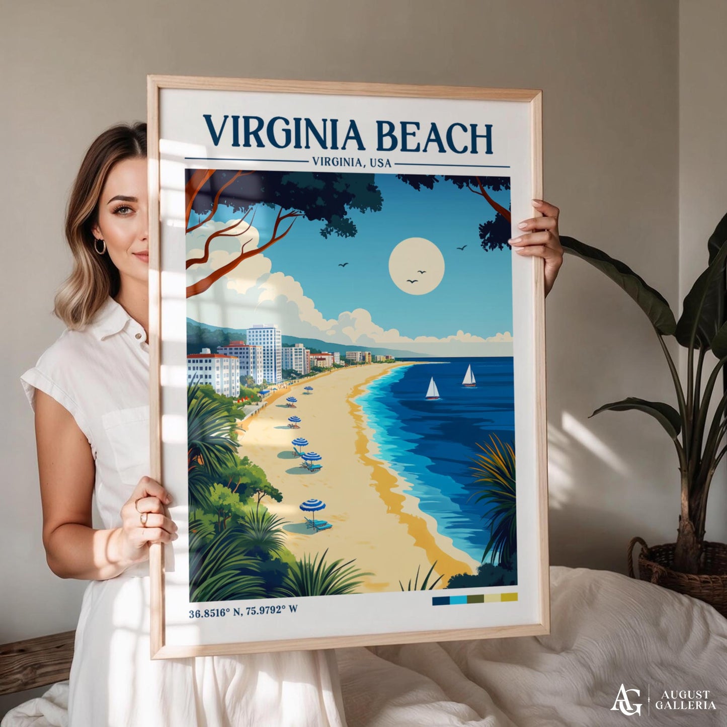 Virginia Beach Retro Travel Print