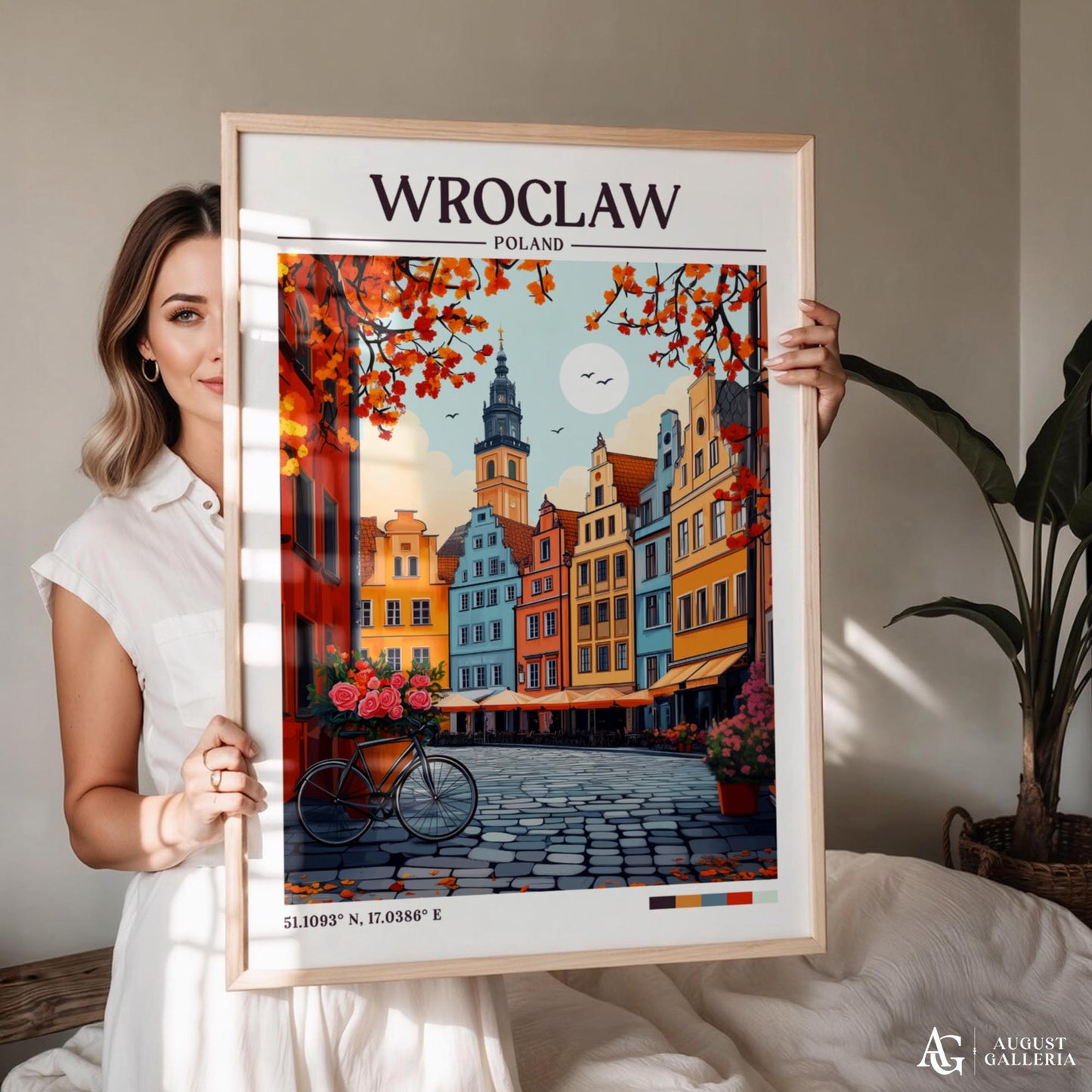 Wrocław Poland Retro Travel Print