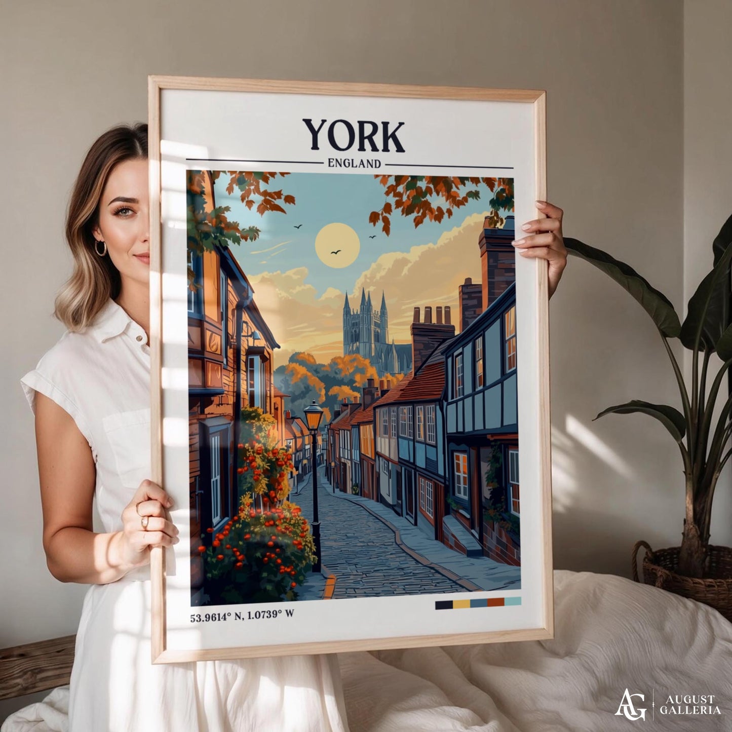 York England Retro Travel Print