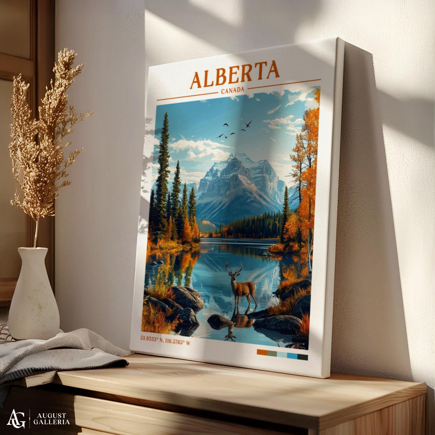 Alberta Canada Retro Travel Print