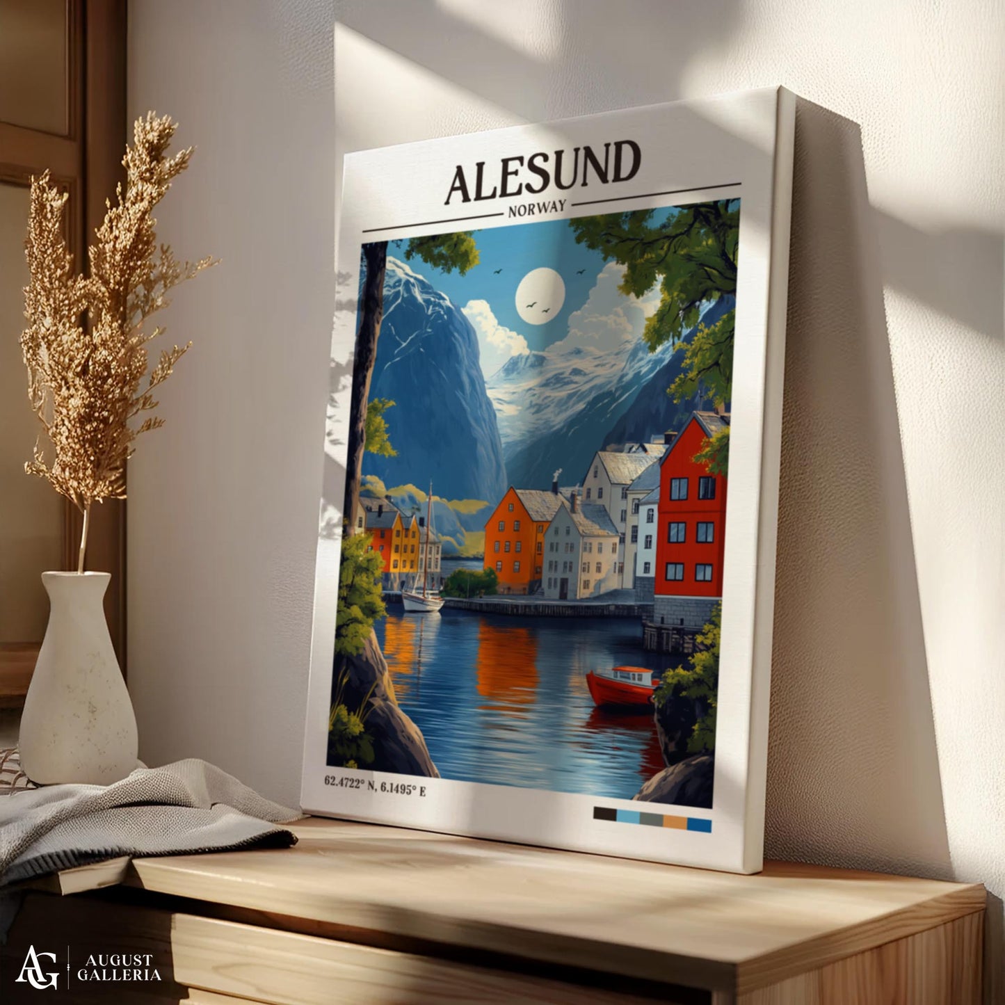 Ålesund Norway Retro Travel Print