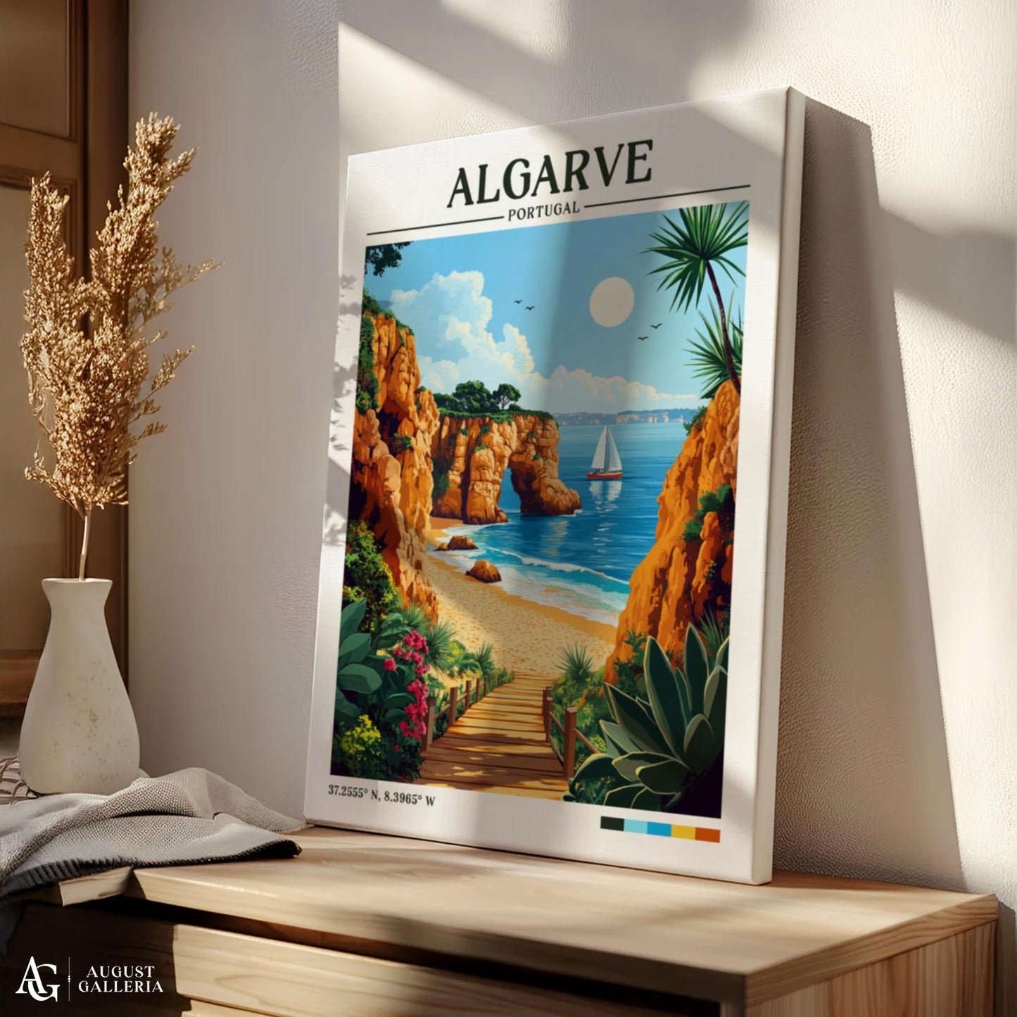 Algarve Portugal Retro Travel Print
