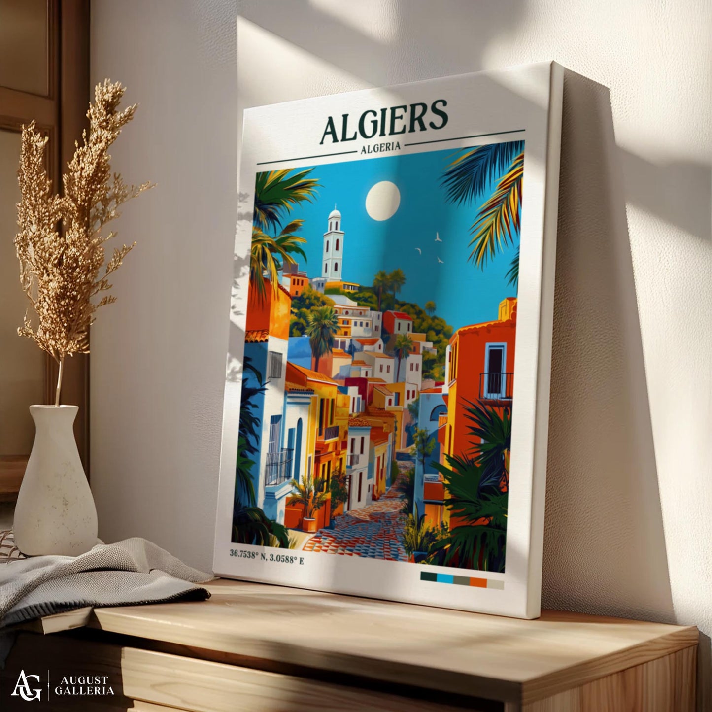 Algiers Algeria Retro Travel Print