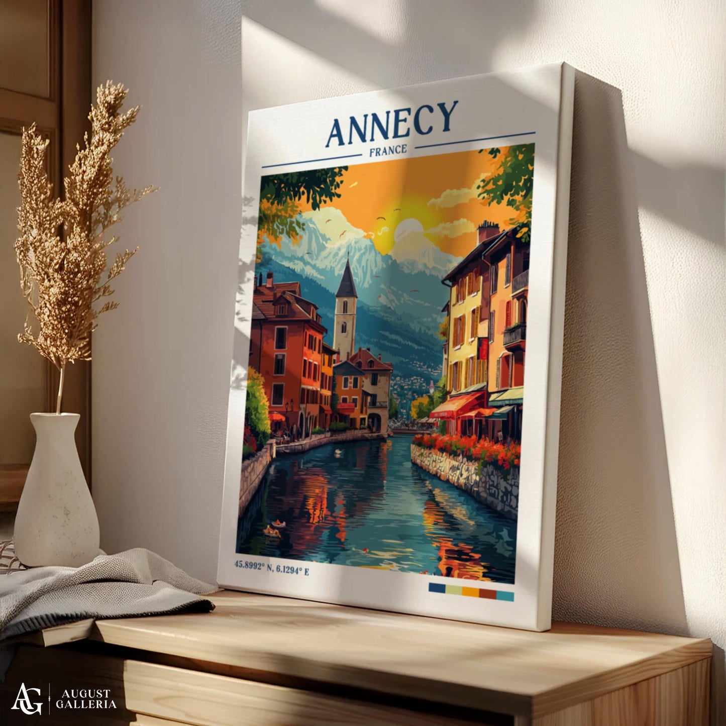 Annecy France Retro Travel Print