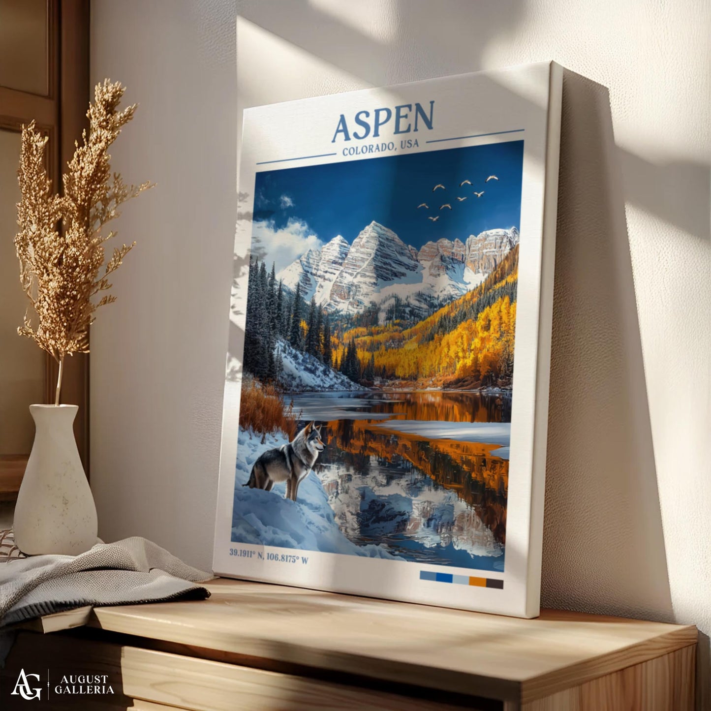 Aspen Colorado Retro Travel Print