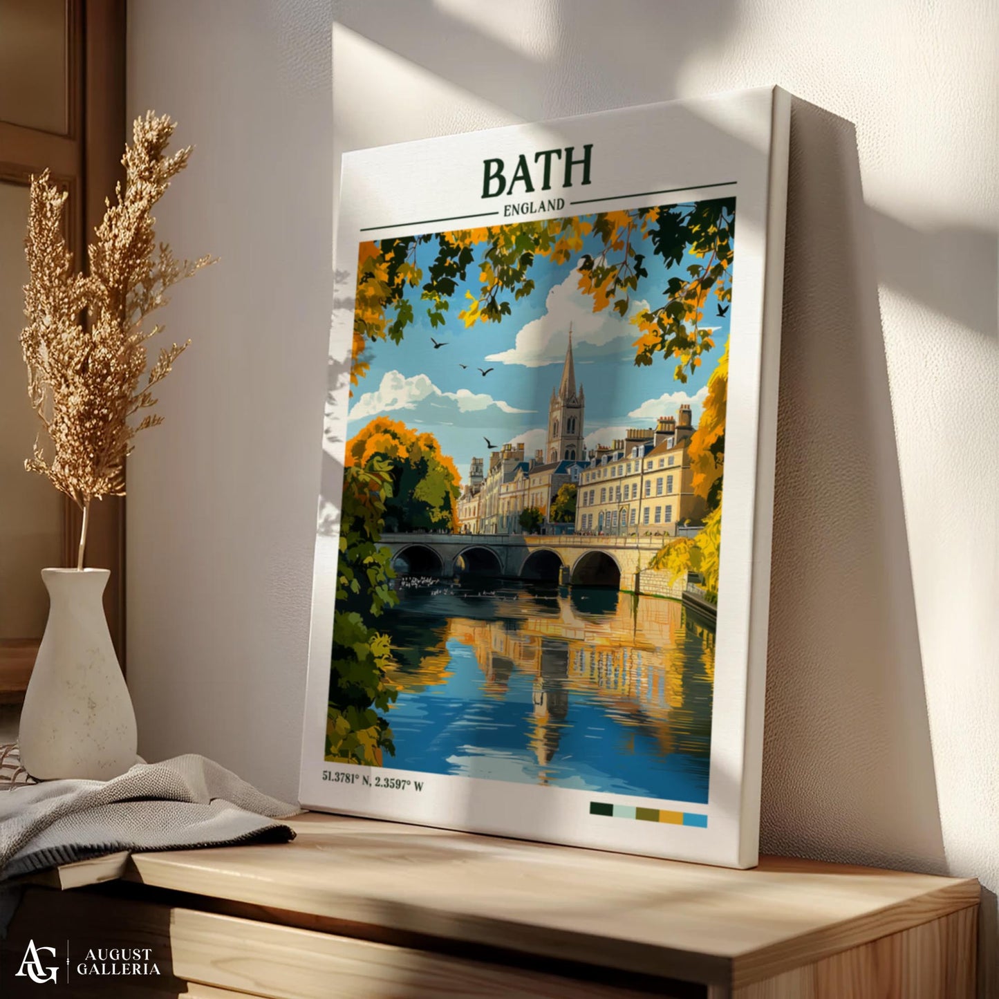 Bath England Retro Travel Print