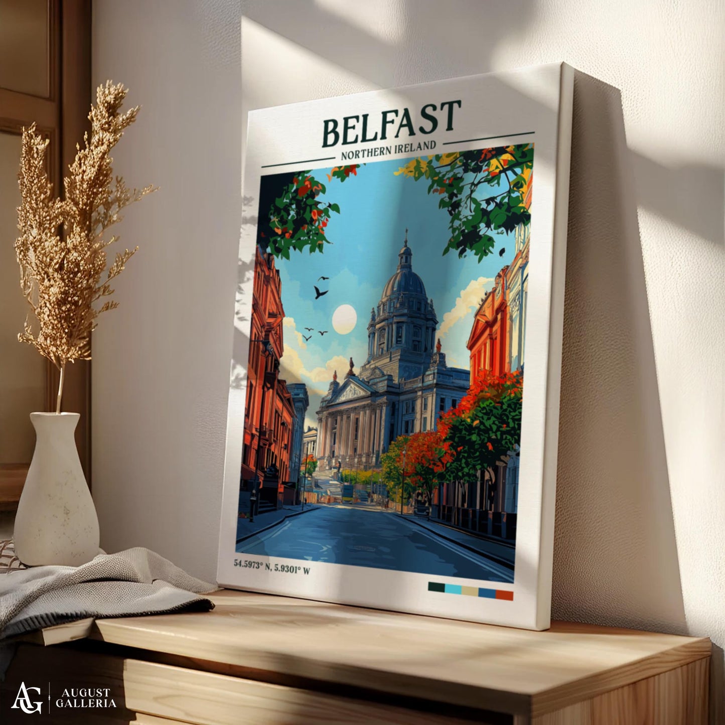 Belfast Northern Ireland Retro Travel Print