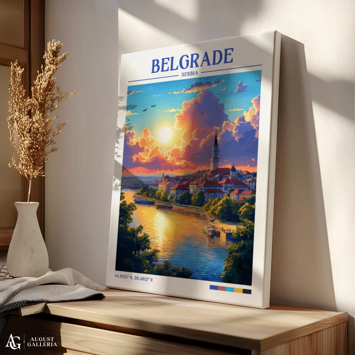Belgrade Serbia Retro Travel Print