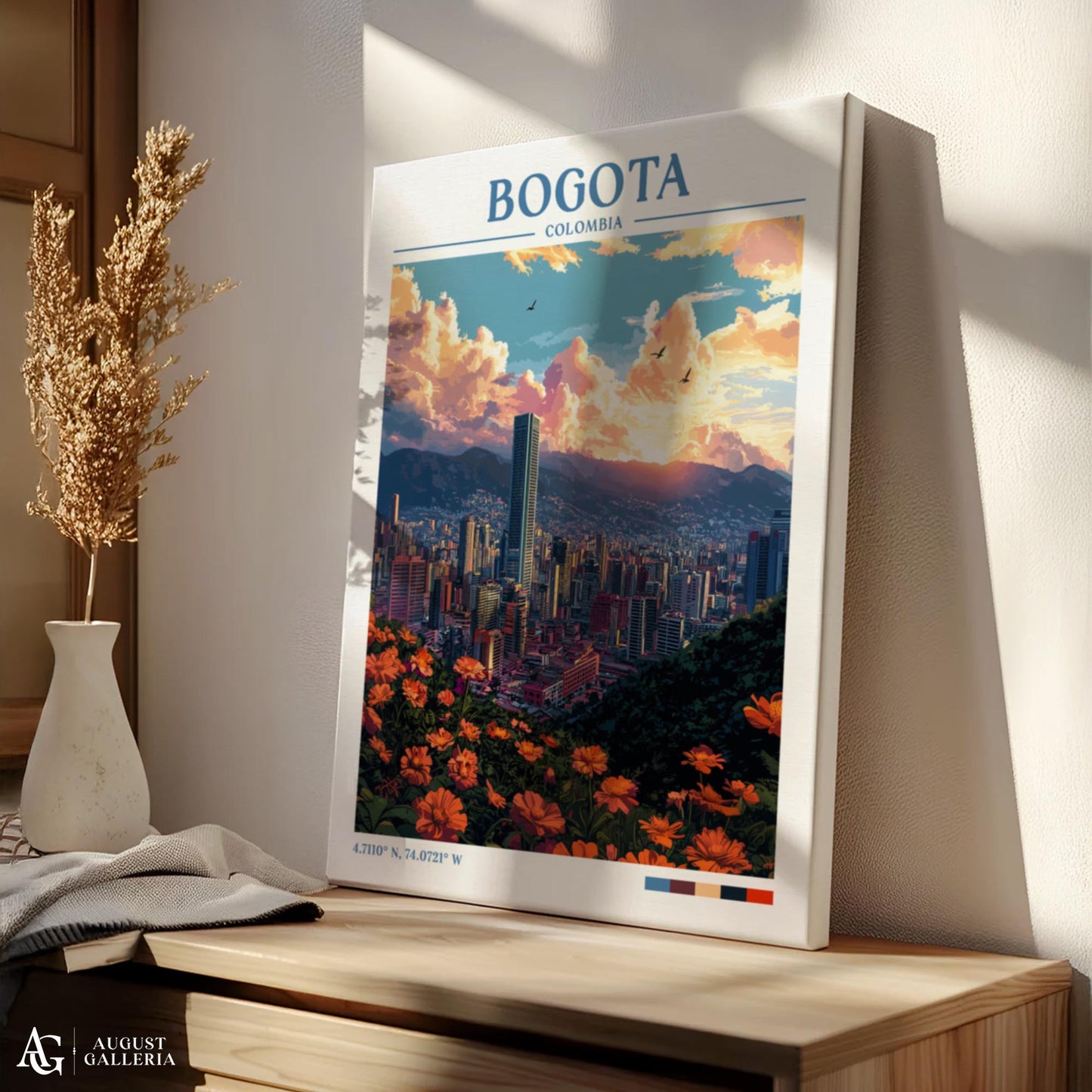 Bogota Colombia Retro Travel Print
