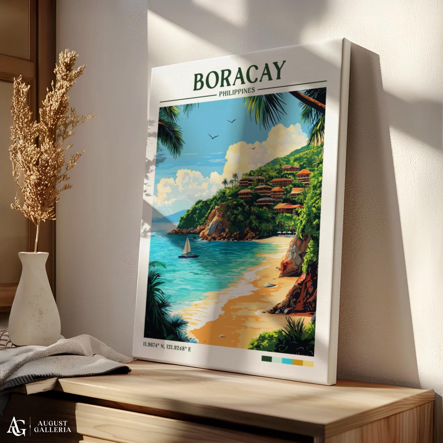 Boracay Philippines Retro Travel Print