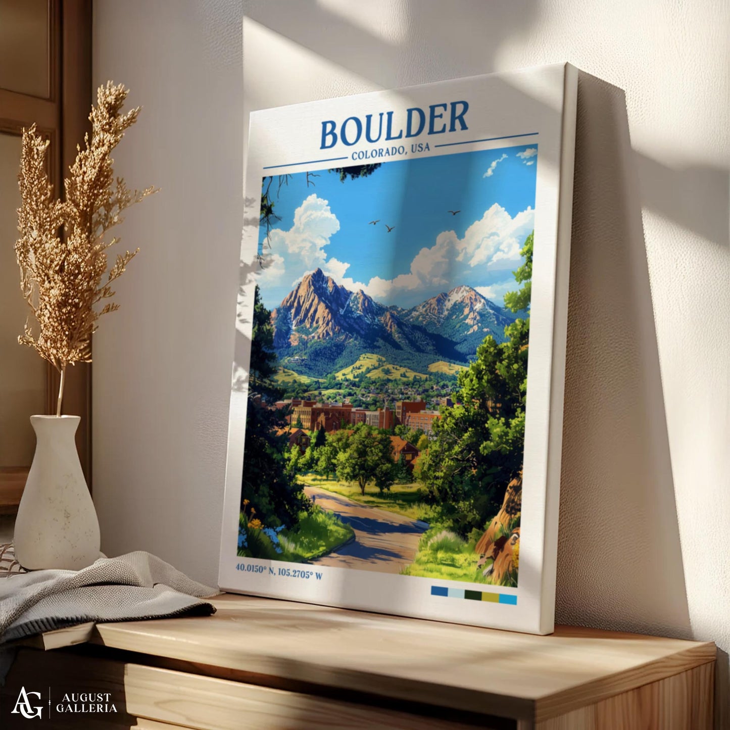 Boulder Colorado Retro Travel Print