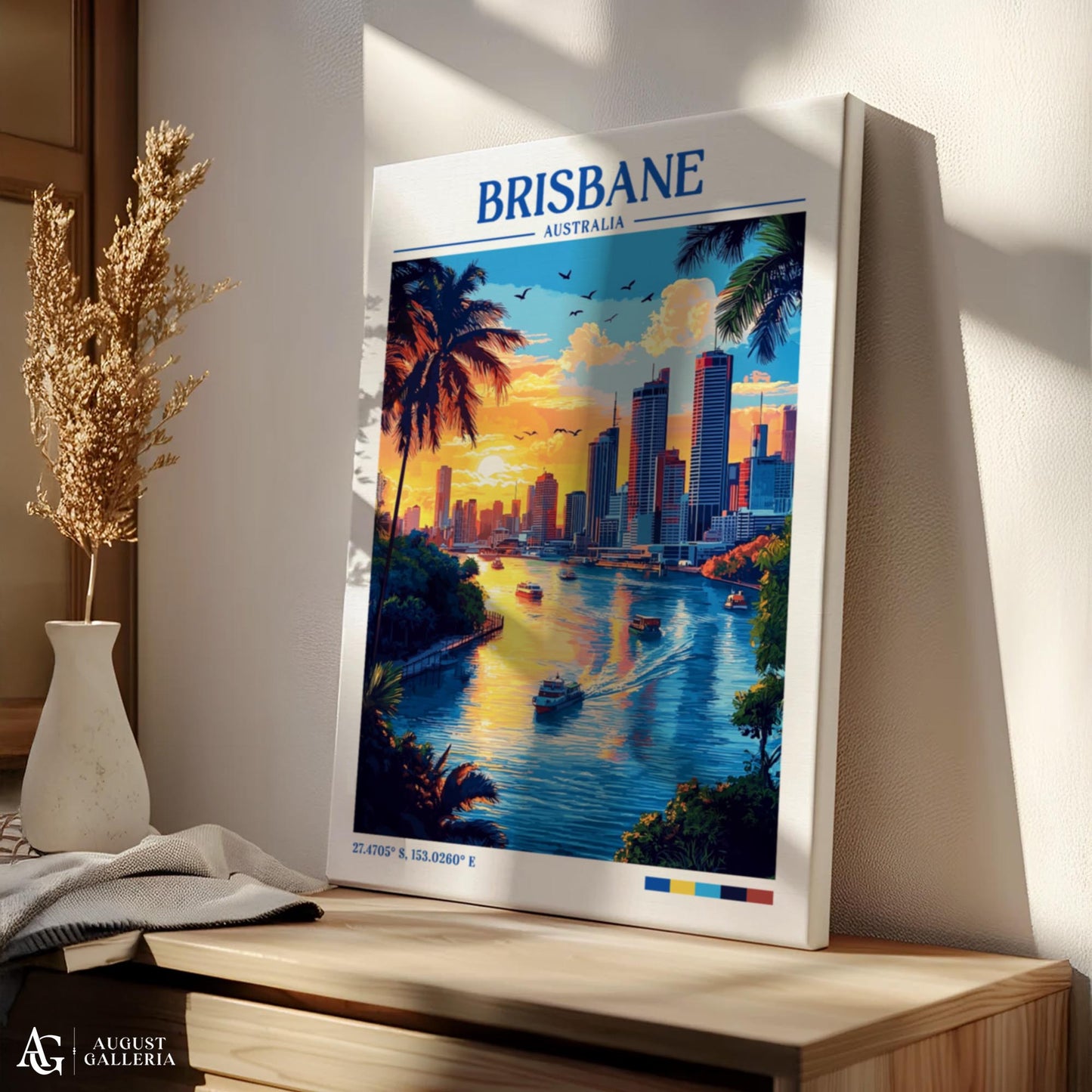 Brisbane Australia Retro Travel Print