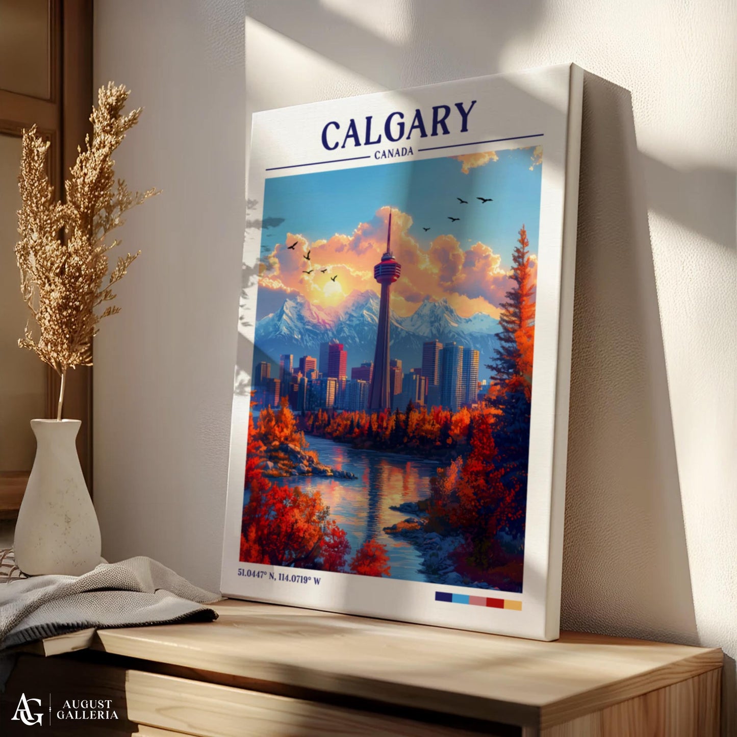 Calgary Canada Retro Travel Print