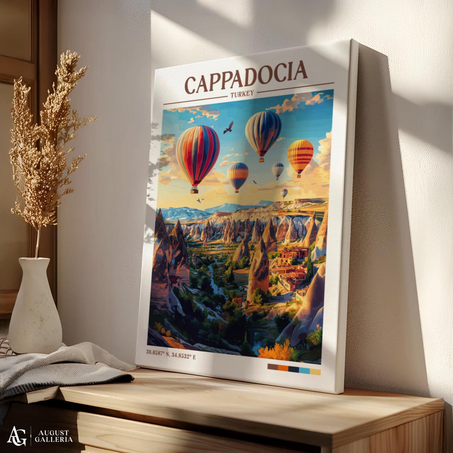Cappadocia Turkey Retro Travel Print