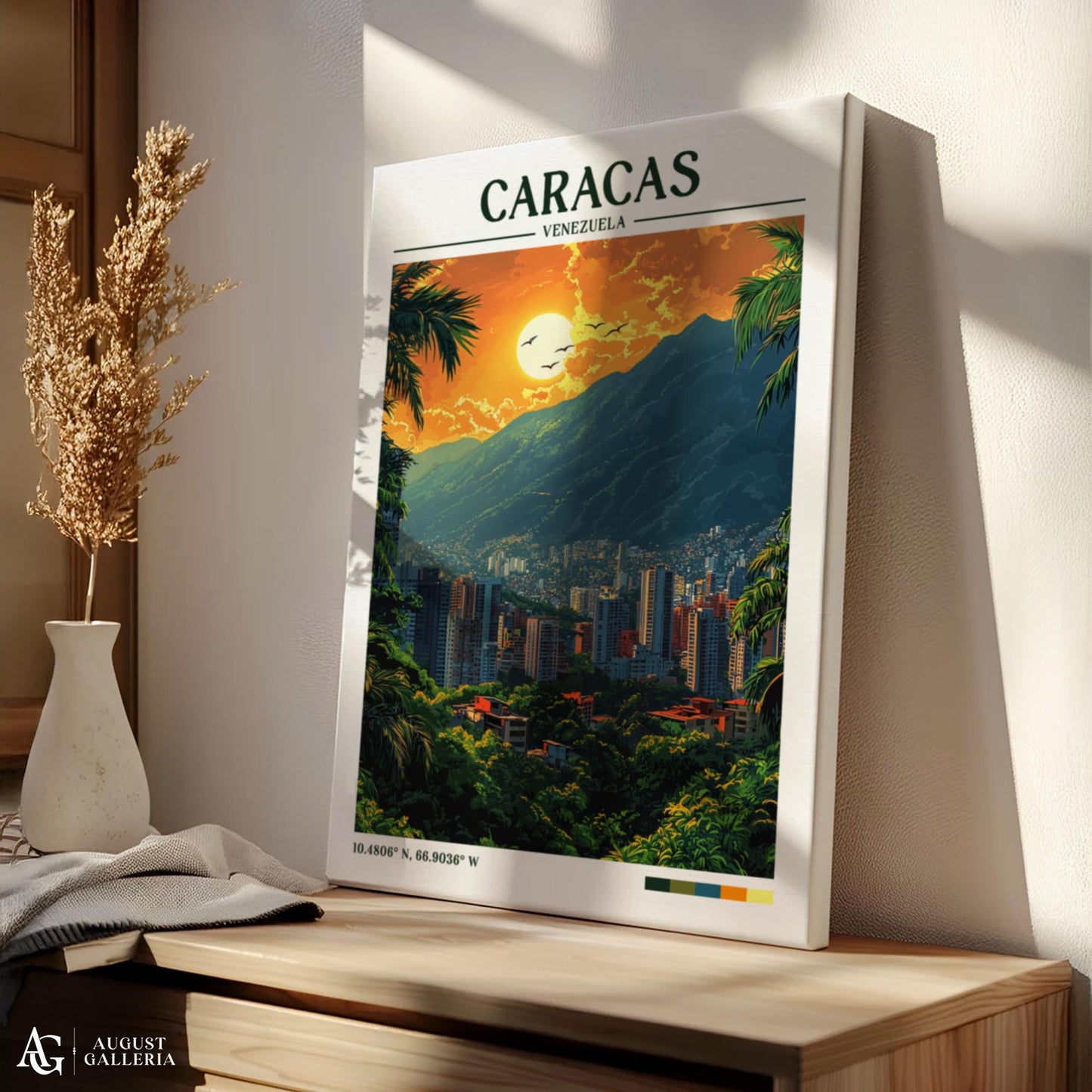 Caracas Venezuela Retro Travel Print