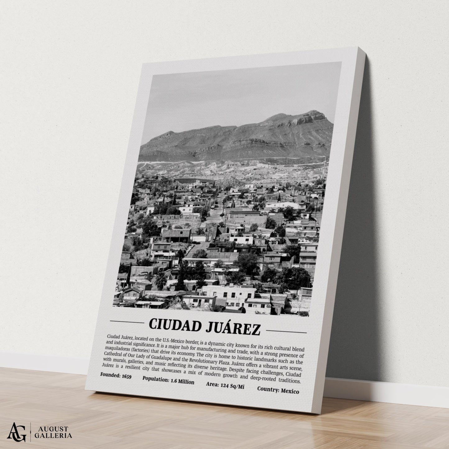 Ciudad Juarez Black & White City Print
