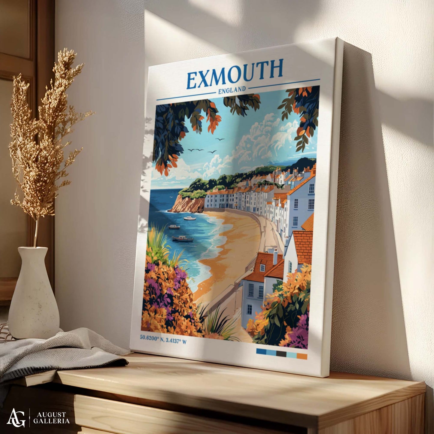 Exmouth England Retro Travel Print