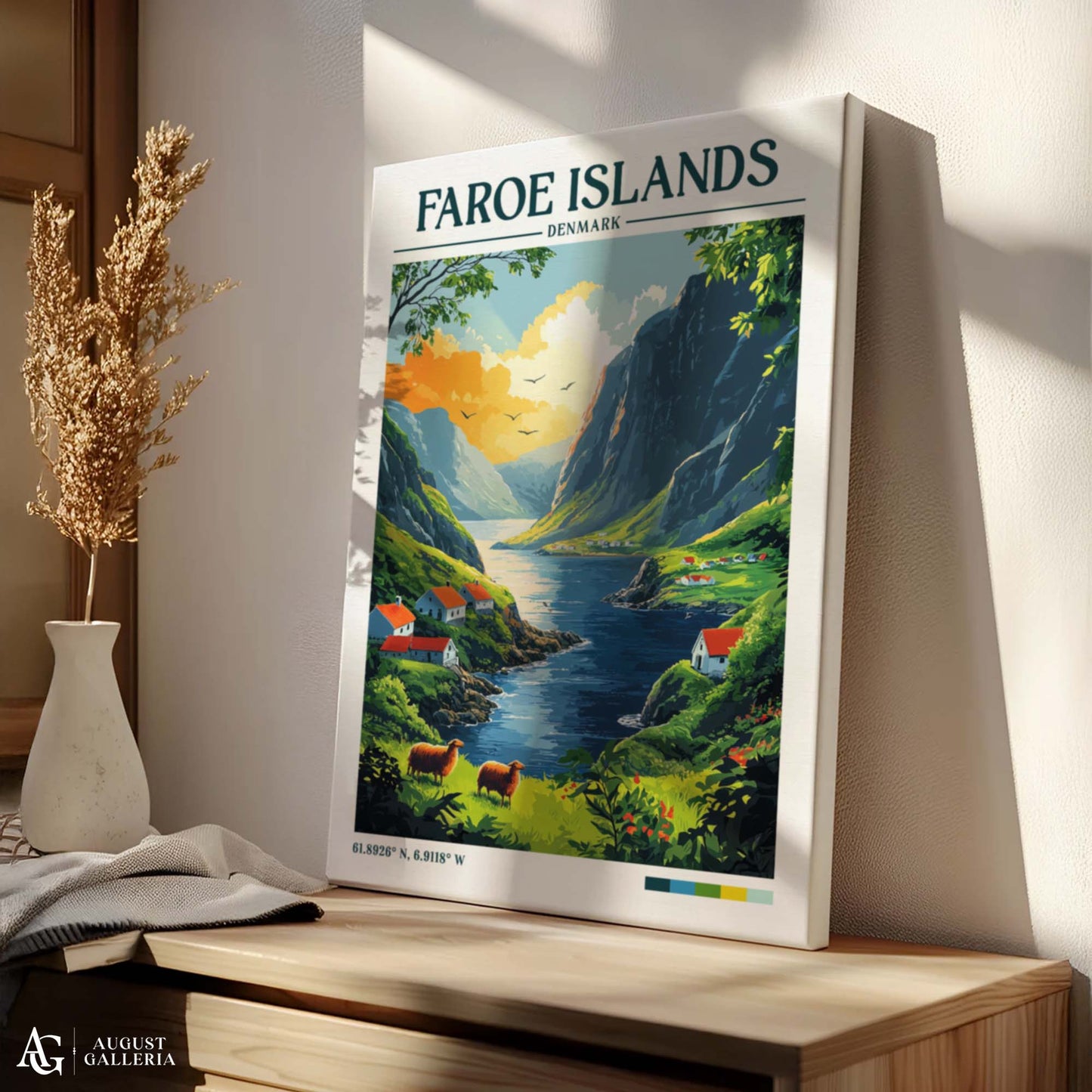 Faroe Islands Retro Travel Print